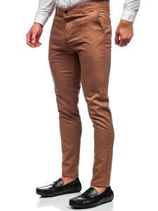 Pantalón chino de tela para hombre color marrón Denley 0017