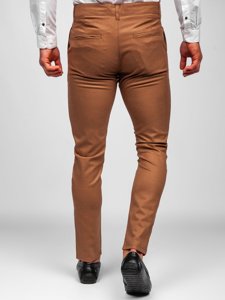 Pantalón chino de tela para hombre color marrón Denley 0017