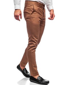 Pantalón chino de tela para hombre color marrón Denley 0017