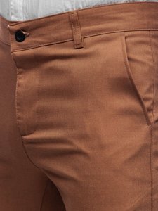 Pantalón chino de tela para hombre color marrón Denley 0017