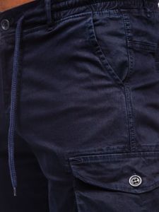 Pantalón corto cargo para hombre azul oscuro Bolf 5011