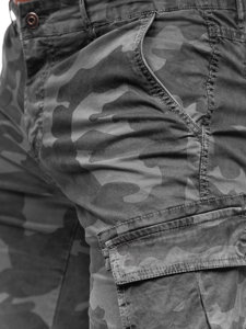 Pantalón corto cargo para hombre color grafito de camuflaje Bolf YF2226