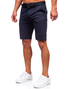 Pantalón corto con cinturón shorts para hombre azul oscuro Bolf XX160085