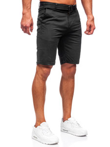 Pantalón corto con cinturón shorts para hombre negro Bolf XX160085