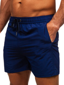 Pantalón corto de baño para hombre azul oscuro Bolf XL018