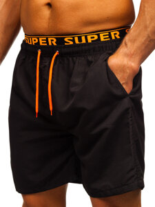 Pantalón corto de baño para hombre negro Bolf HN122