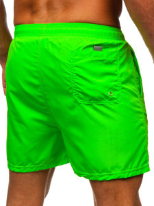 Pantalón corto de baño para hombre verde y fluorescente Bolf XL019