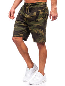 Pantalón corto de chándal camuflaje para hombre caqui Bolf 8K283