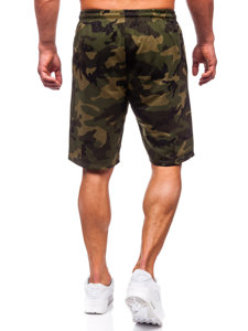 Pantalón corto de chándal camuflaje para hombre caqui Bolf 8K283