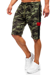 Pantalón corto de chándal camuflaje para hombre caqui Bolf HW2636