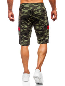 Pantalón corto de chándal camuflaje para hombre caqui Bolf HW2636