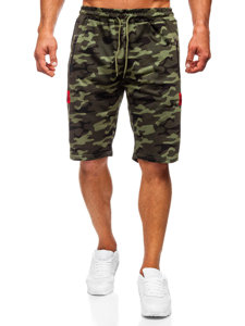 Pantalón corto de chándal camuflaje para hombre caqui Bolf HW2636