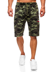 Pantalón corto de chándal camuflaje para hombre caqui Bolf HW2638