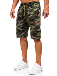 Pantalón corto de chándal camuflaje para hombre caqui Bolf HW2638