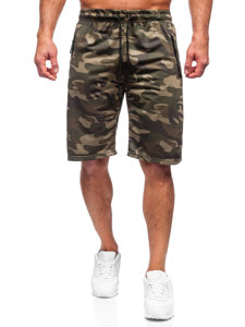 Pantalón corto de chándal camuflaje para hombre caqui Bolf JX700