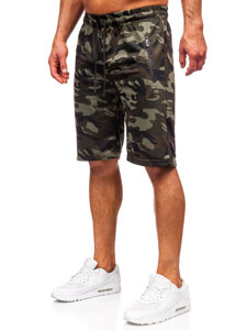 Pantalón corto de chándal camuflaje para hombre caqui Bolf JX862