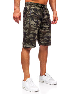 Pantalón corto de chándal camuflaje para hombre caqui Bolf JX862