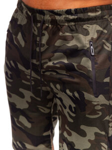 Pantalón corto de chándal camuflaje para hombre caqui Bolf JX862