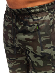 Pantalón corto de chándal camuflaje para hombre caqui Bolf JX865