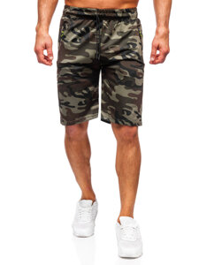 Pantalón corto de chándal camuflaje para hombre caqui Bolf JX873