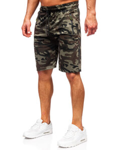 Pantalón corto de chándal camuflaje para hombre caqui Bolf JX873