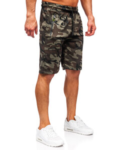 Pantalón corto de chándal camuflaje para hombre caqui Bolf JX873