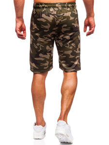 Pantalón corto de chándal camuflaje para hombre verde Bolf JX862