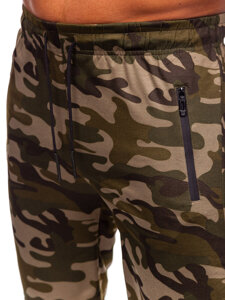 Pantalón corto de chándal camuflaje para hombre verde Bolf JX862