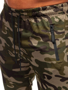 Pantalón corto de chándal camuflaje para hombre verde Bolf JX863