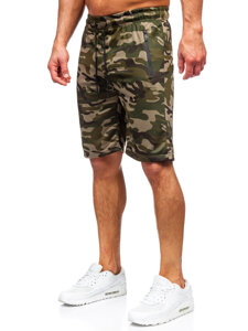 Pantalón corto de chándal camuflaje para hombre verde Bolf JX865