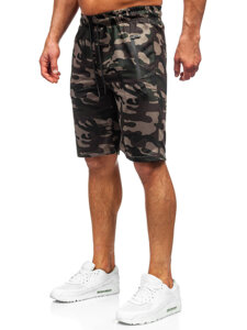 Pantalón corto de chándal camuflaje para hombre verde oscuro Bolf JX862