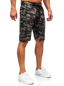 Pantalón corto de chándal camuflaje para hombre verde oscuro Bolf JX863