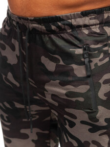 Pantalón corto de chándal camuflaje para hombre verde oscuro Bolf JX863