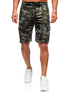 Pantalón corto de chándal cargo camuflaje para hombre caqui Bolf JX875