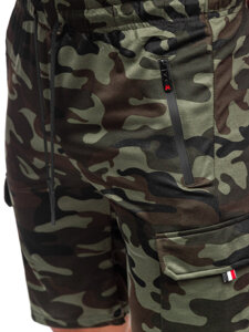 Pantalón corto de chándal cargo camuflaje para hombre caqui Bolf JX875