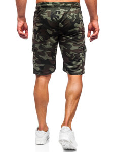 Pantalón corto de chándal cargo camuflaje para hombre caqui Bolf JX875