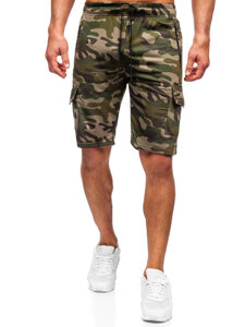 Pantalón corto de chándal cargo camuflaje para hombre verde Bolf JX875