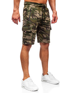 Pantalón corto de chándal cargo camuflaje para hombre verde Bolf JX875