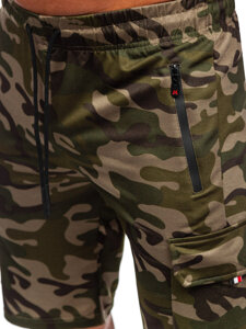 Pantalón corto de chándal cargo camuflaje para hombre verde Bolf JX875