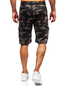 Pantalón corto de chándal cargo camuflaje para hombre verde oscuro Bolf JX875