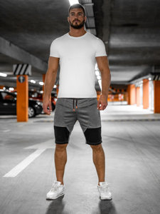 Pantalón corto de chándal para hombre gris oscuro Bolf Q3859