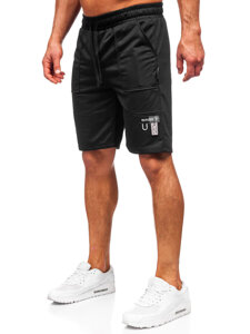 Pantalón corto de chándal para hombre negro Bolf JX609