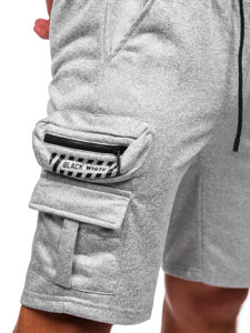 Pantalón corto de chándal tipo cargo para hombre gris Bolf HS7180