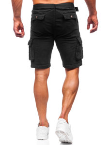 Pantalón corto de combate con cinturón para hombre negro Bolf MP0109NA