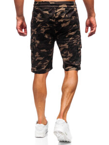 Pantalón corto de tela cargo camuflaje caqui Bolf A-297