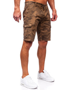 Pantalón corto de tela cargo camuflaje para hombre marrón Bolf ZK8806