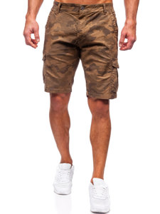 Pantalón corto de tela cargo camuflaje para hombre marrón Bolf ZK8806