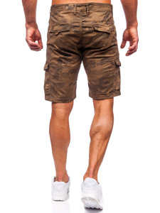 Pantalón corto de tela cargo camuflaje para hombre marrón Bolf ZK8806