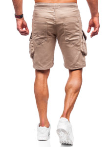 Pantalón corto de tela cargo para hombre beige Bolf 384k