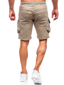 Pantalón corto de tela cargo para hombre beige claro Bolf 384K